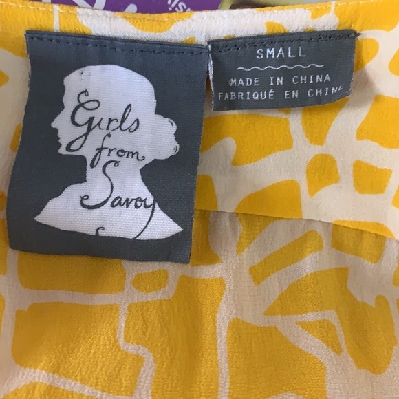 Anthropologie Girls From Savoy silk yellow… - Picture 6 of 7